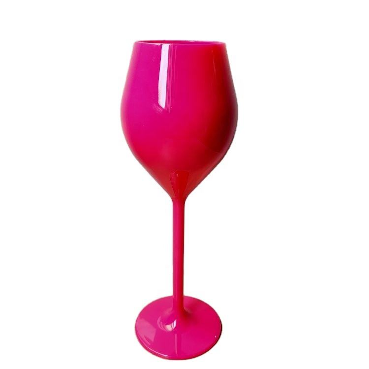 Personalized Tulip Type Goblets Party Plastic Wine Glasses for Wedding Reusable Acrylic Goblet Plastic Champagne Flutes for Promotions
