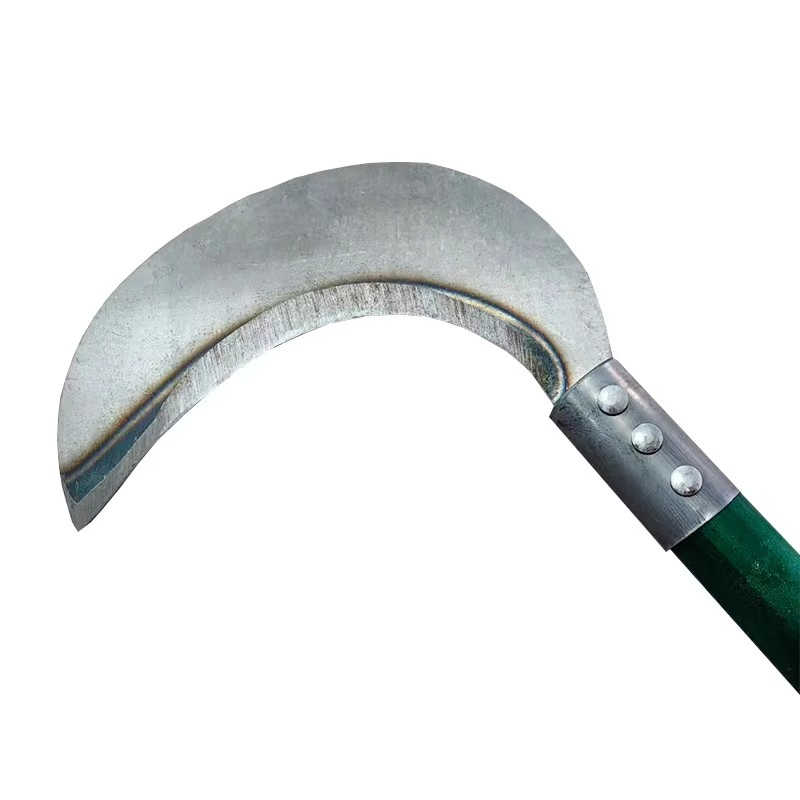 Sharp High Carbon Steel Agricultural Weeding Outdoor Long Handled Sickle
