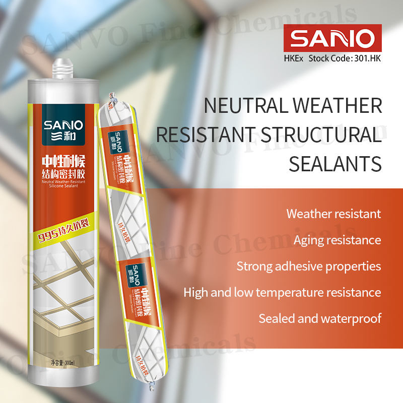 Sanvo 590ml Construction Silicone Adhesive 995 Clear Weatherproof Waterproof Sealant for Packing and Bonding Silicon Materials