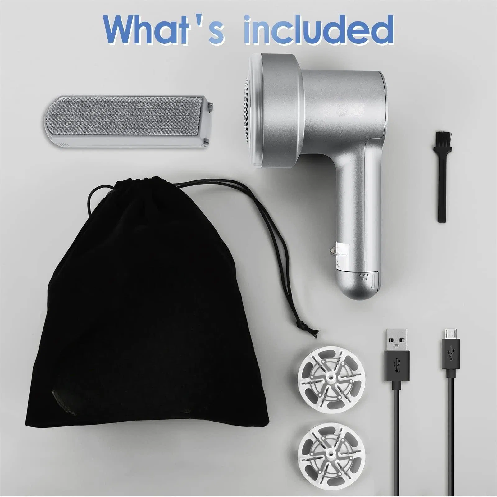 3-Speed Electric Fabric Fleece Shavers Electrostatic Brush LED-Display USB Rechargeable Lint Removers