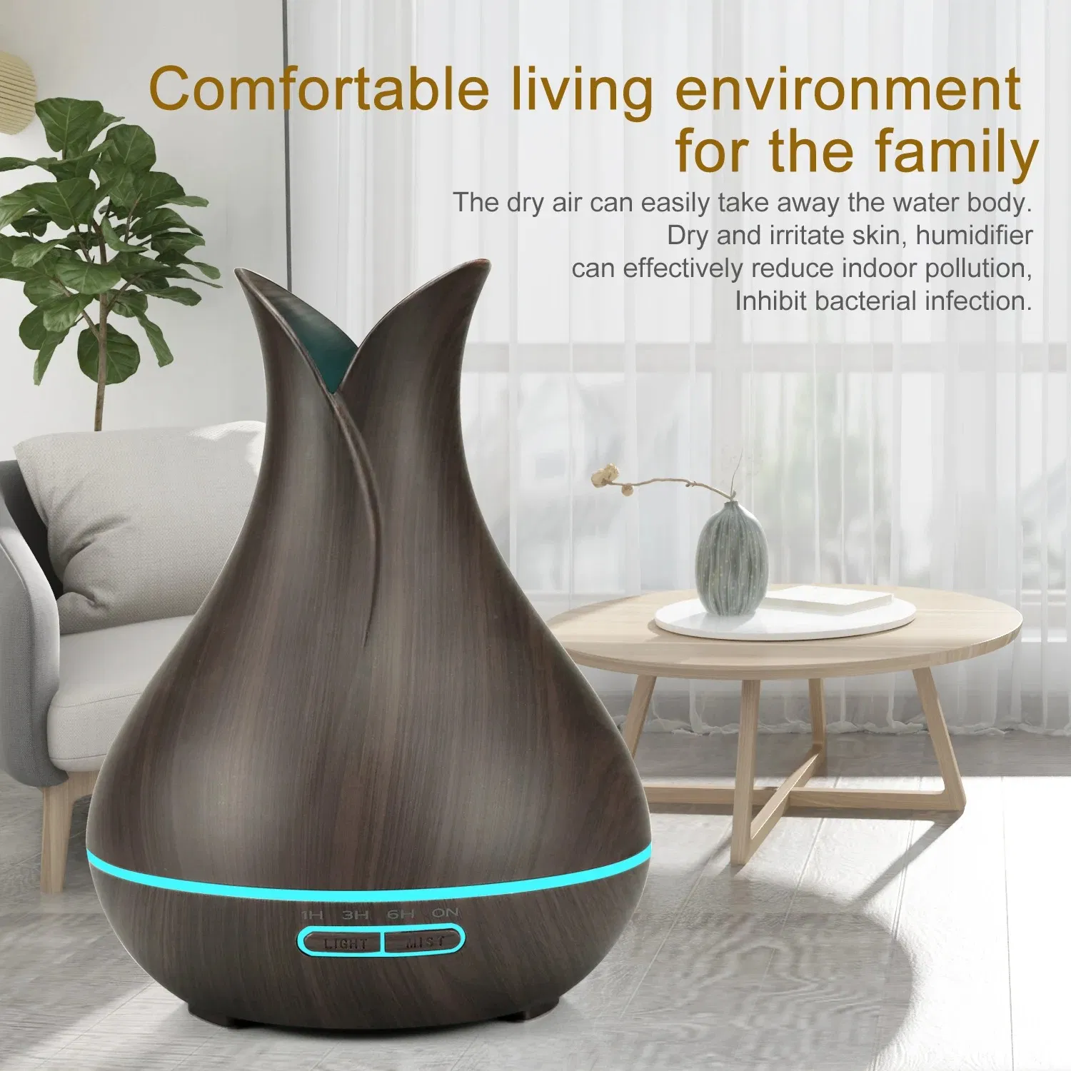 400 Ml WiFi Ultrasonic Aroma Essential Oil Diffuser for Home