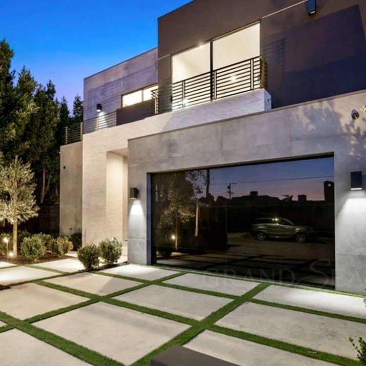 5%off Custom 16X7 Modern Wholesale Lift Smart Electric Insulated Sectional Panel Glass Frameless Automatic Aluminum Garage Door