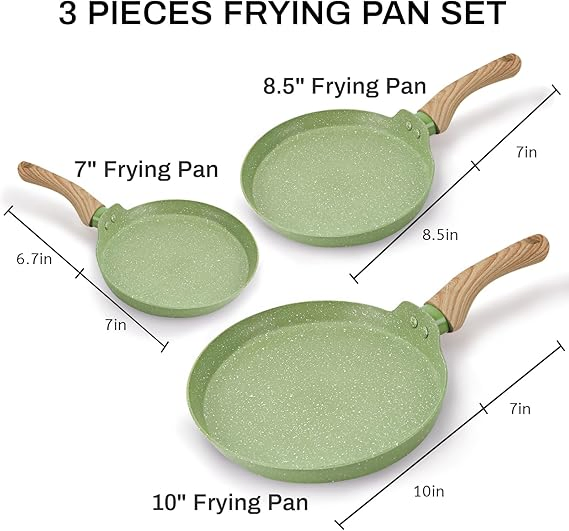 Frying Pan, Fast Heating Non Stick Pan with Wood Handle Wbb26496
