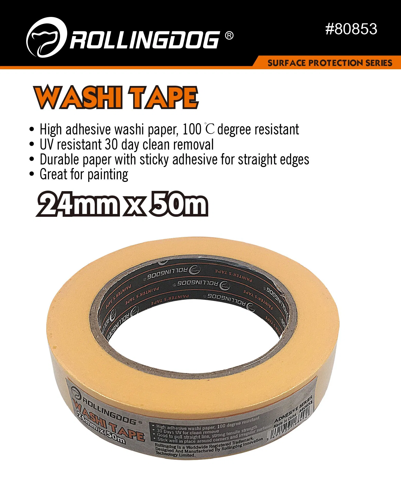 Rolingdog-PRO 80853 Washi Masking Tape 24mm