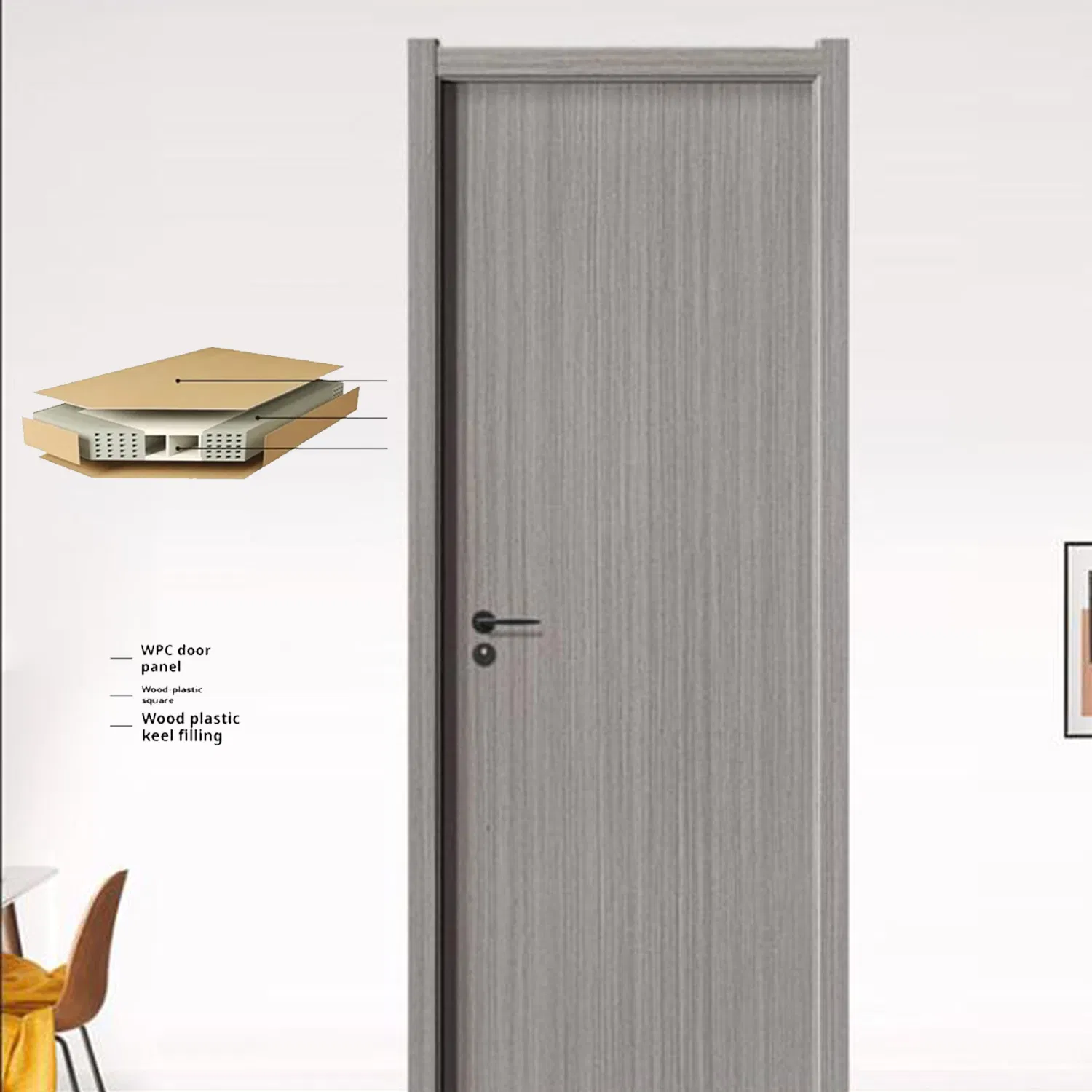 Security Best Price Environment-Friendly Painting Shaoxing WPC Door Field Distributor