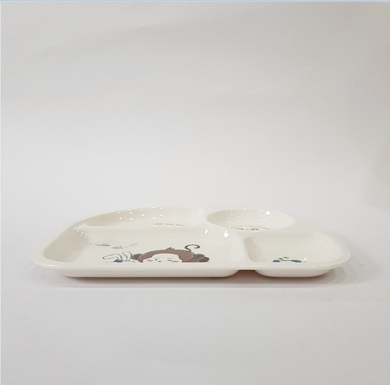 Hot Selling Melamine 4-Divided Cartoon Children Dinner Plate