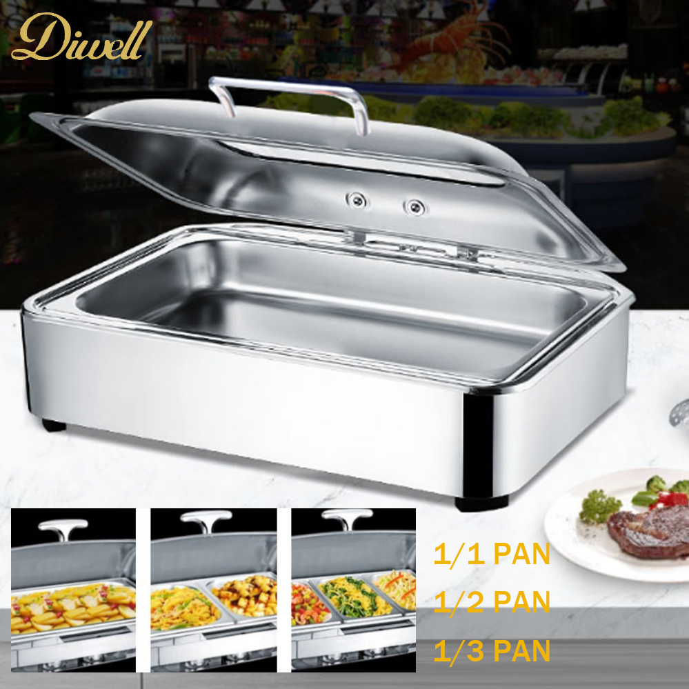 Rectangular Catering Warmer Stainless Steel Hot Food Display Chafing Dish