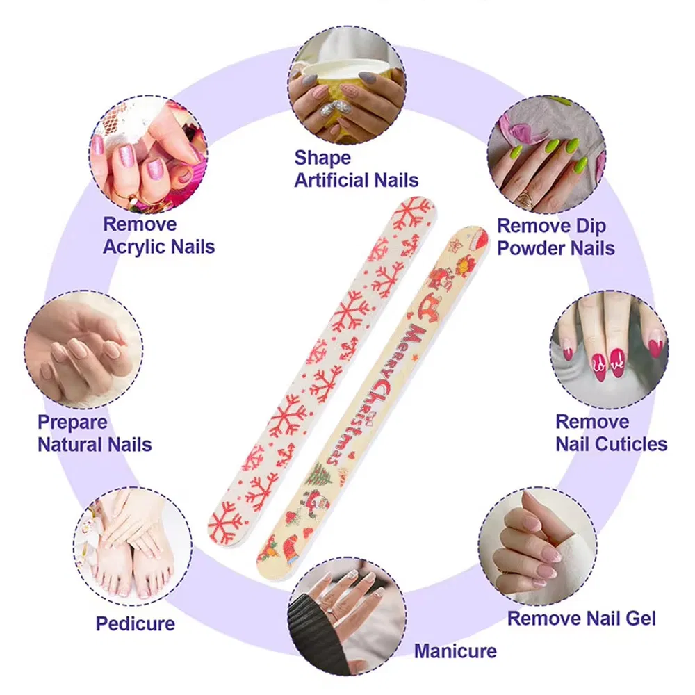 Grit 80/100/120/150/180/240 Double Sided Nails Care File Wholesale Nail Art Buffer Manicure Tool