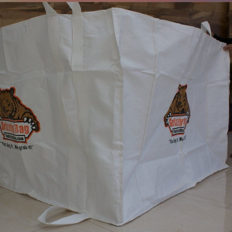 200cmx150cmx100 Hcm, 1500kg Recycling FIBC Dumpster PP Skip Bag for Construction Waste Garbage Skip Bag