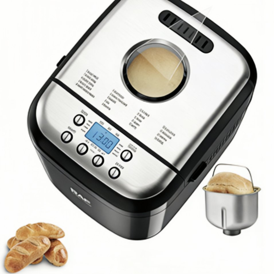 Automatic Bread Maker 19 Programs 600W 1000g Capacity LCD Display