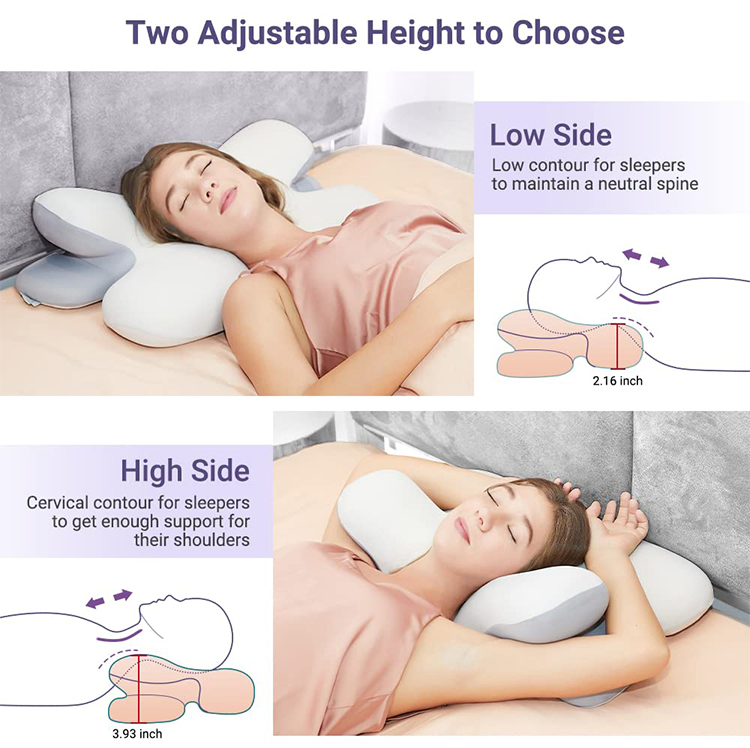 Ox Horn Plus New Breathable Slow Rebound Memory Foam Cervical Orthopedic Pillow