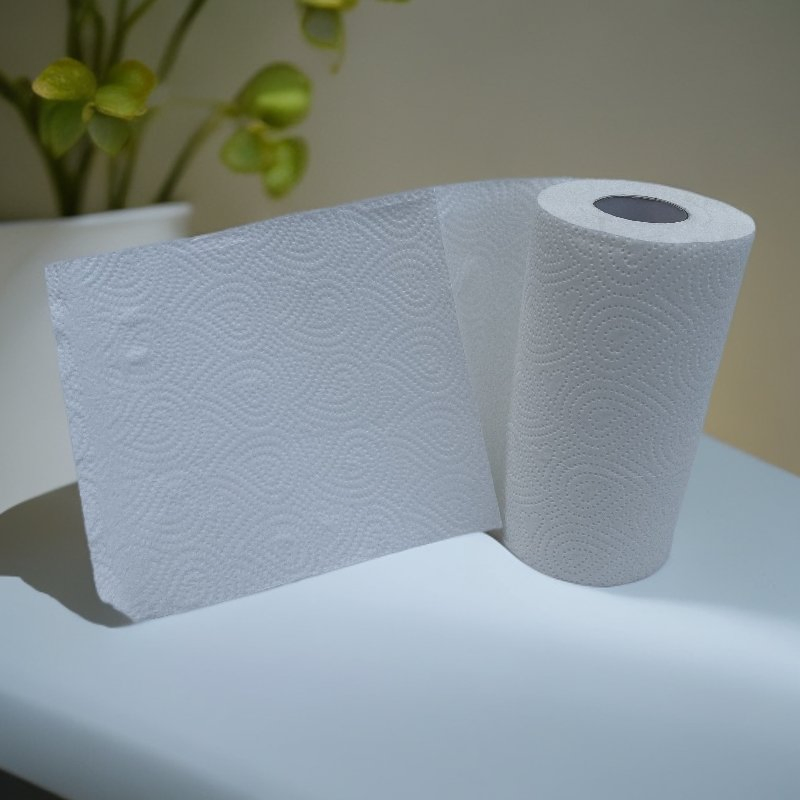 Wholesale Embossed Roll Double-Layer Kitchen Paper, Native Wood Pulp Kitchen Towel Paper