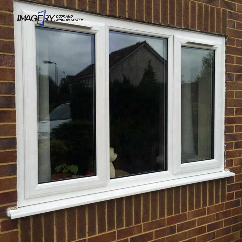 Waterproof UPVC Profile Horizontal Double Glazed PVC Sliding Windows for Home Basement