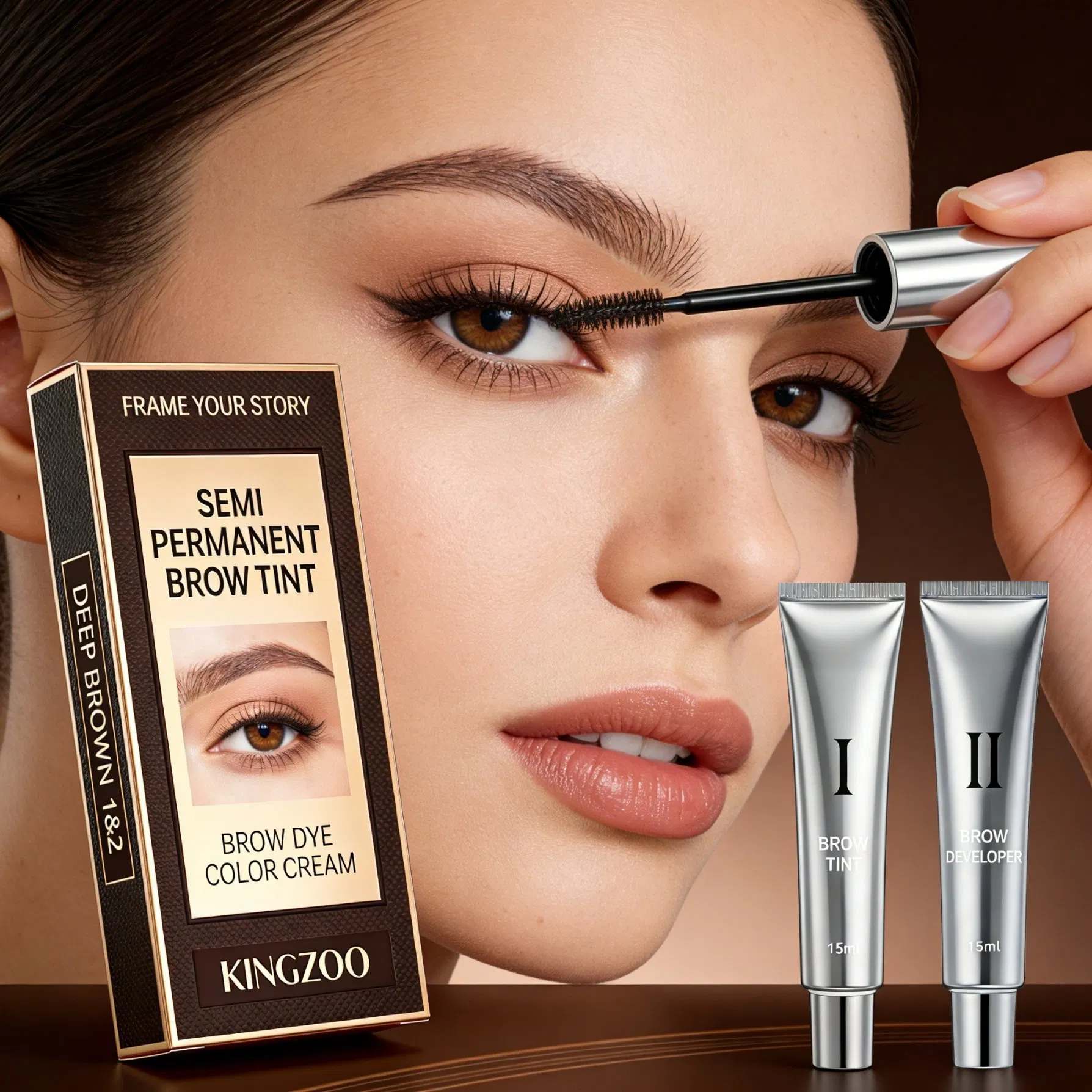 Keratin Infused Eyebrow & Eyelash Tint Kit Long Lasting Semi Permanent Hybrid Lash Dye Cream for Professional Use