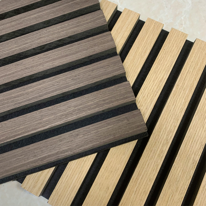 Polyester Pet Panel with MDF Slatted Wooden Board Wall