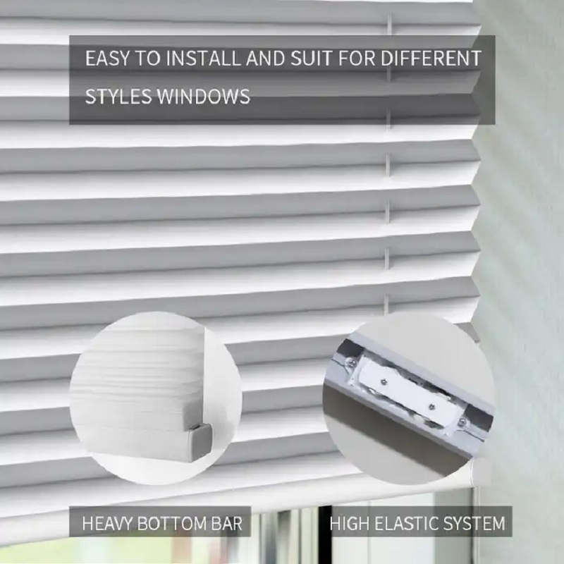 Blinds Easy Adjusted Elegant Shade Manual Cordless Pleated Blind/Cordless Pleated Light Filtering Fabric