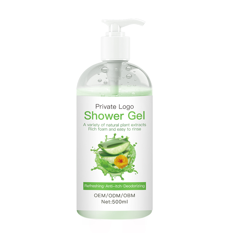 Private Label Natural Plant Extracts Moisturizing Lasting Refreshing Anti-Itching Deodorizing Shower Gel 500ml Body Wash Aloe Vera Shower Gel