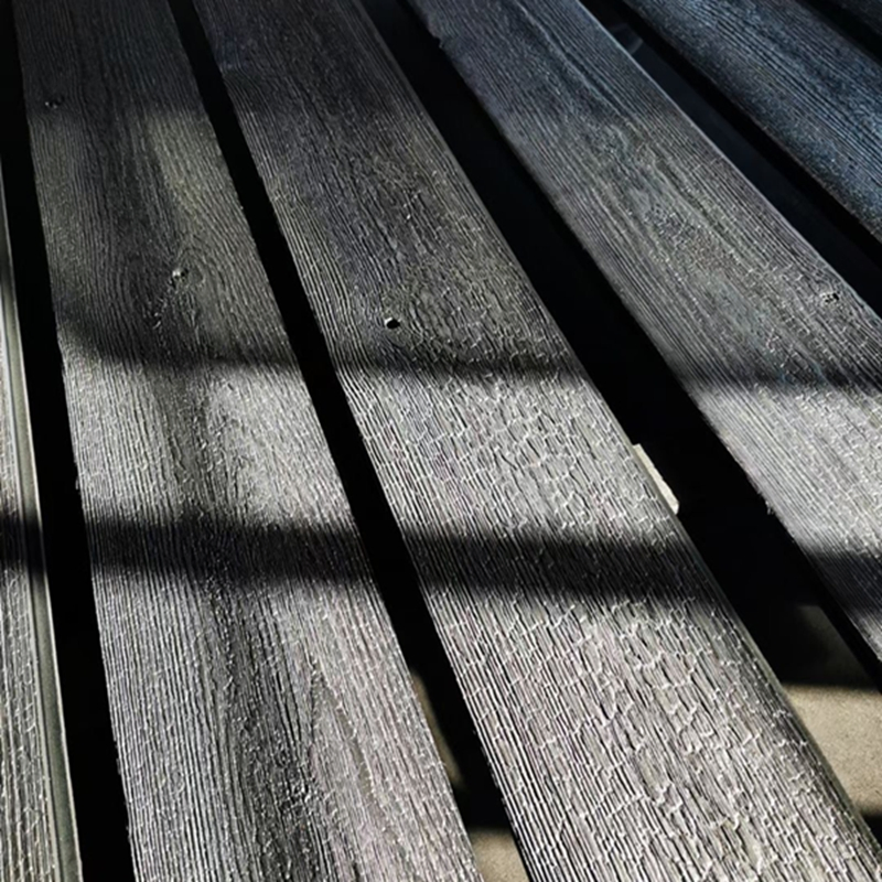 Grey Color Modern Embossed Brushed Pattern Yakisugi Shou Sugi Ban Charred Wall Panels Facade