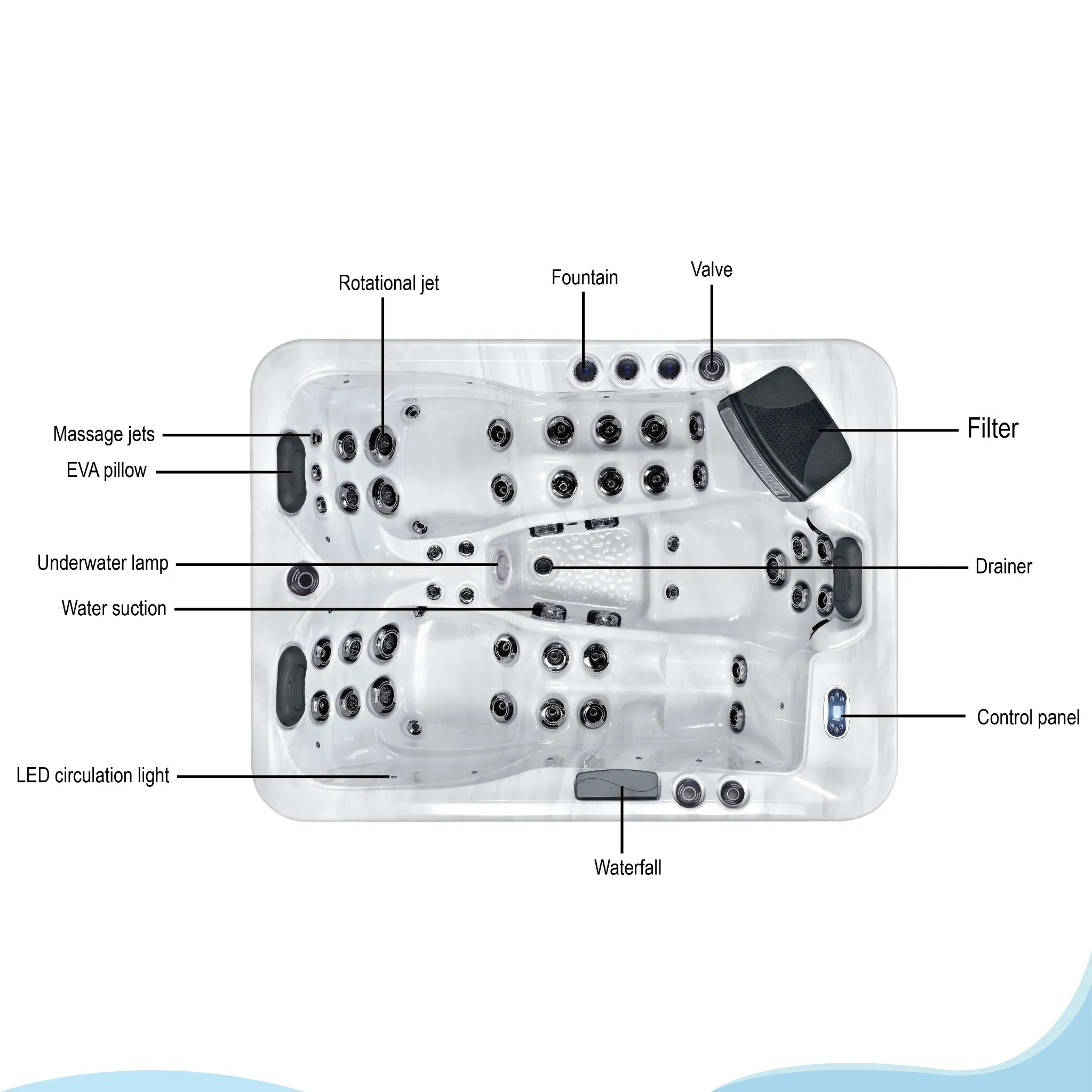 Премиальный уличный спа-бассейн на 4 персоны