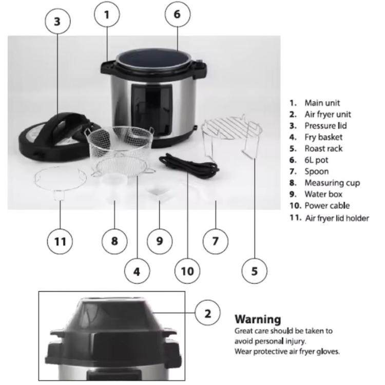 New Design 2-in-1 Pressure Cooker & Air Fryer Swap Pot Electric Cookers with WiFi Function