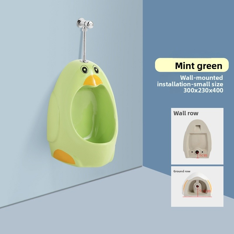 Modern Splash Guard Ceramic Urinal for Men's Restrooms