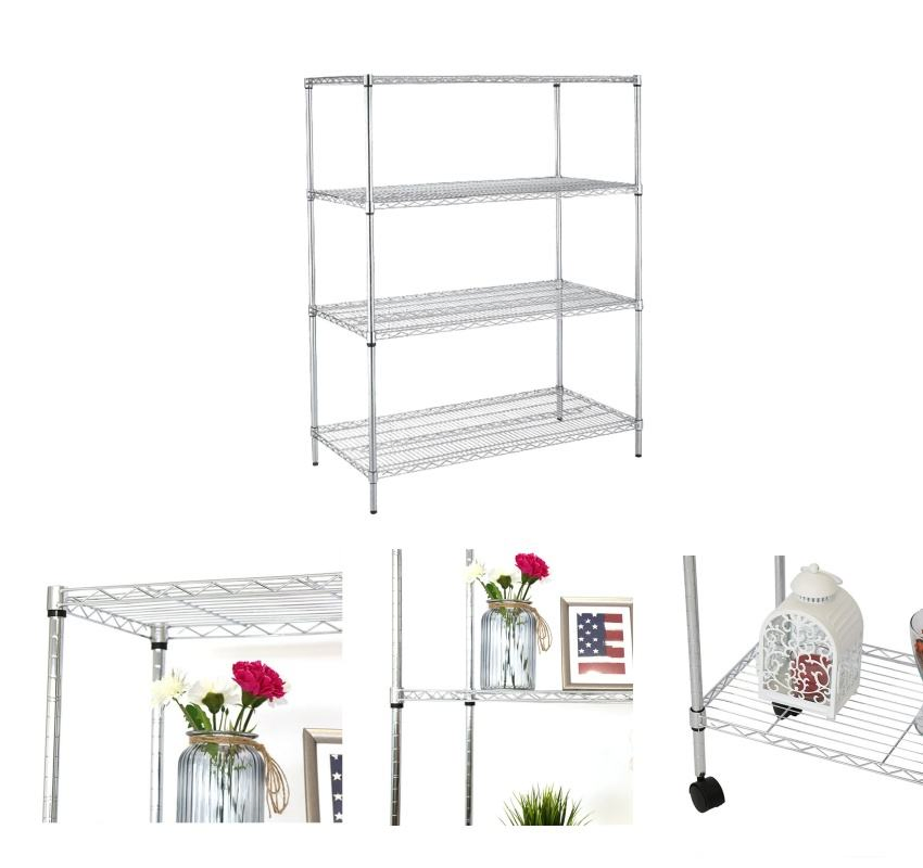 Restaurant Fruit Storage Shelf Strong Load Capacity Commercial Kitchen Racks