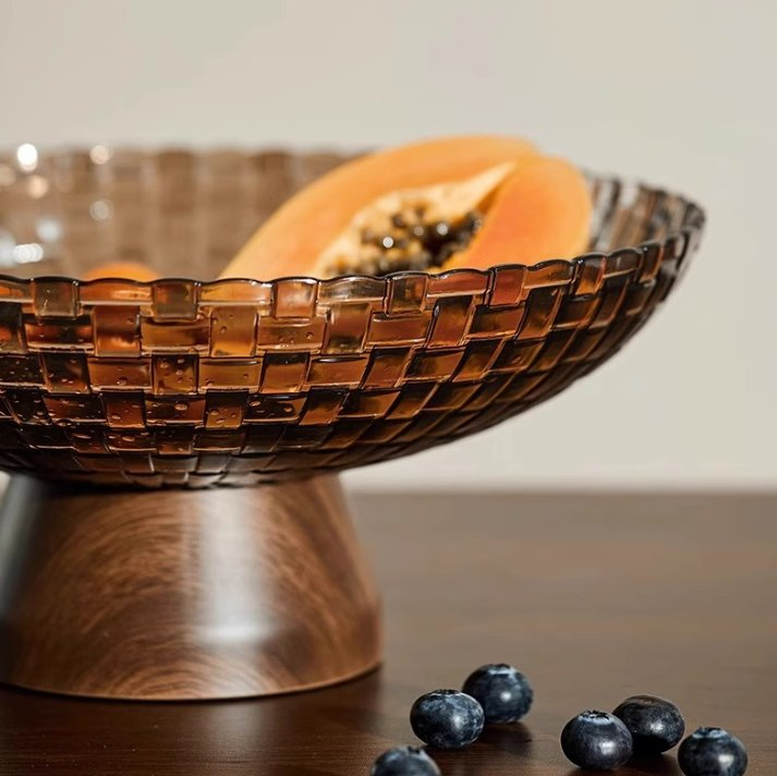 Fruit Tray-Living Room Coffee Table Use, New Year Nut & Snack Tray, High-End Dried Fruit Plate, Elegant and Stylish, Draining Fruit Tray