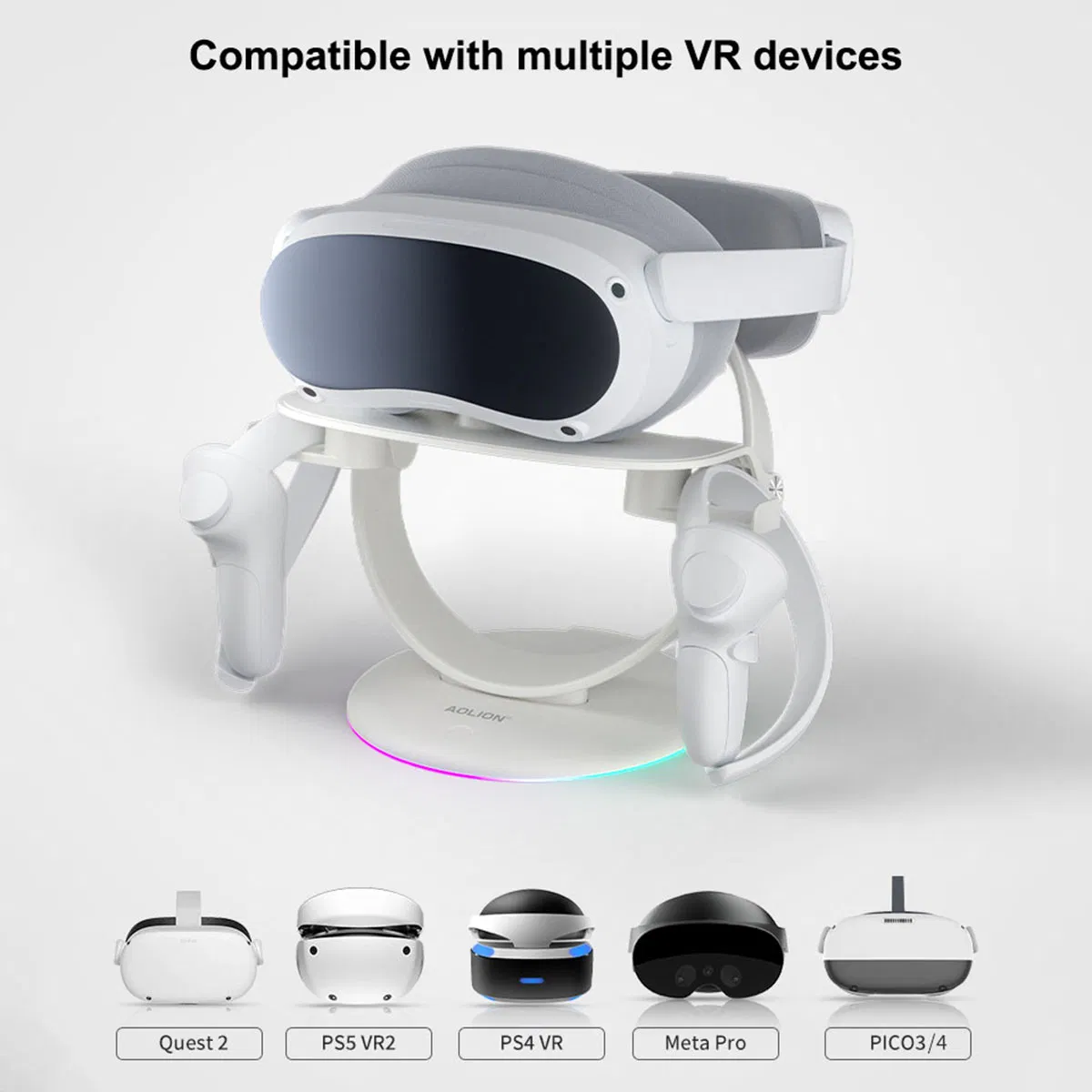 Подставка Aolion для VR-шлемов Oculus Quest 2, PS5 с RGB-подсветкой