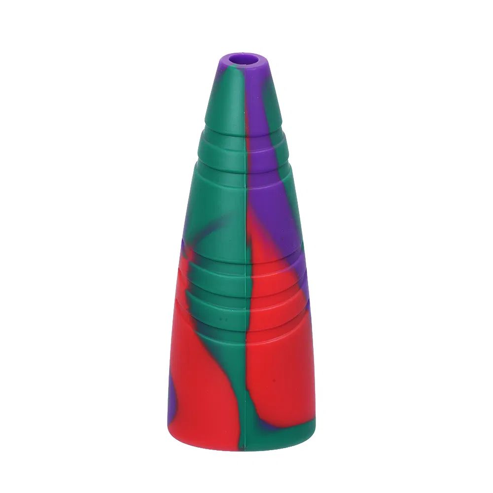 6" Rainbow Fire Pattern Cone Shaped Silicone Pipe