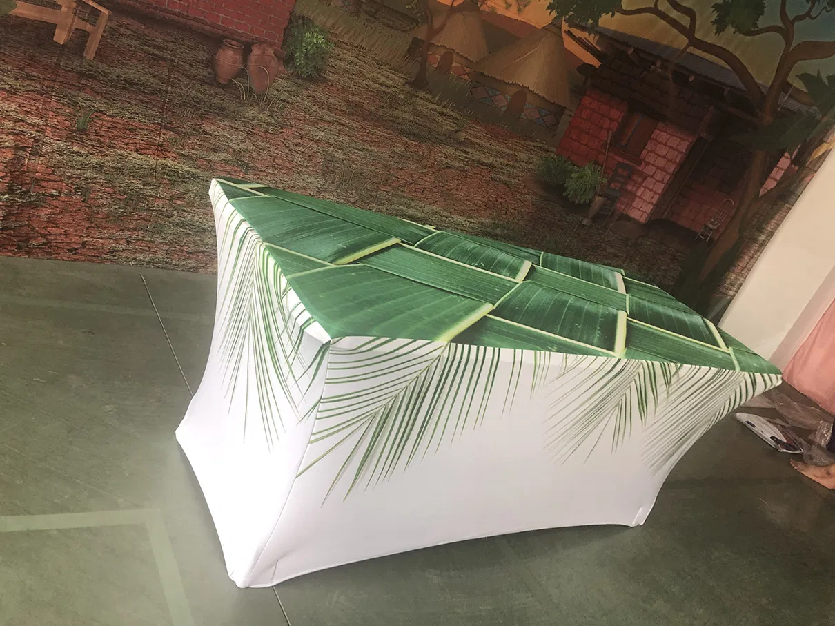 Custom Printed Trade Show Advertising Stretch Rectangular Table Cloth Spandex Table Cover
