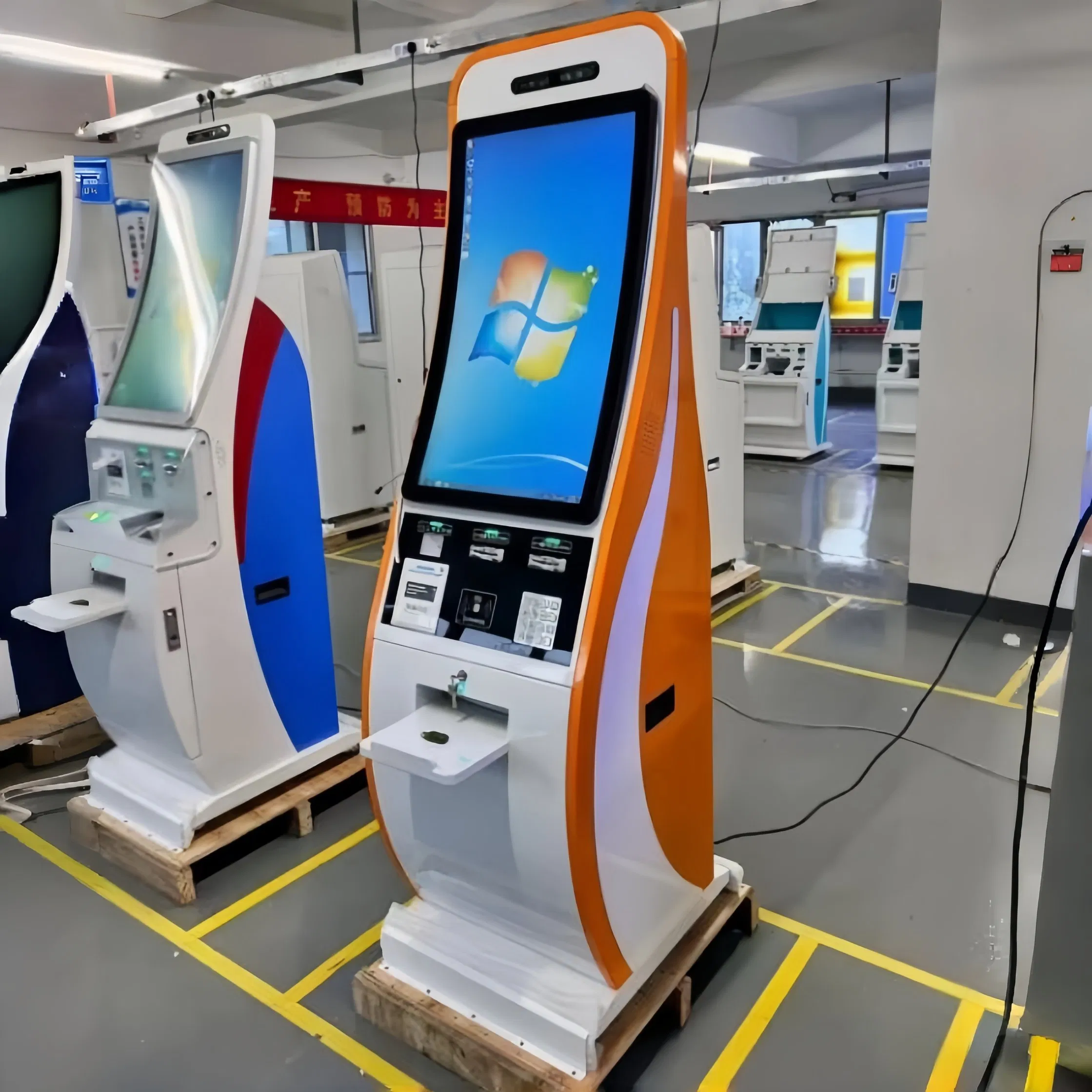 Interactive Curved Screen Self-Service Payment Kiosk for Bank ATM Machine