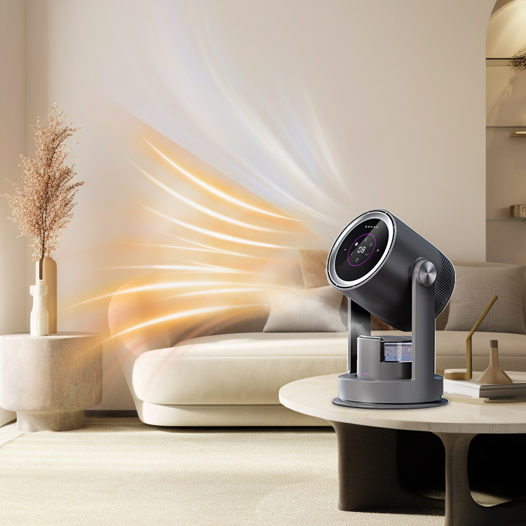 9 Speed Smart Air Circulation Fan Tip-Over Protection Bladeless Electric Fan Heater Leafless Fan Air Purifier Humidifier