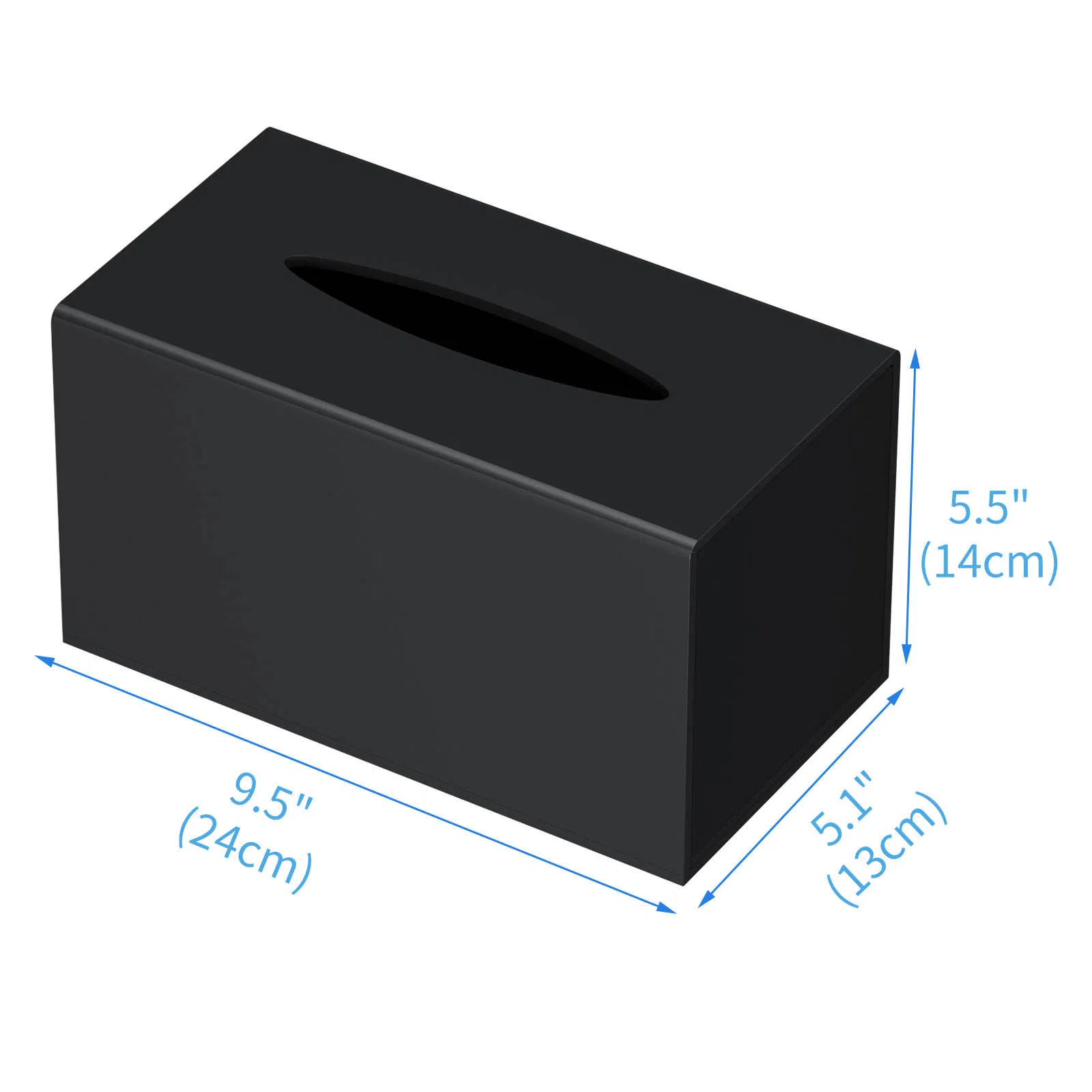 Home Decoration Black Plastic Paper Towel Box Acrylic Facial Tissue