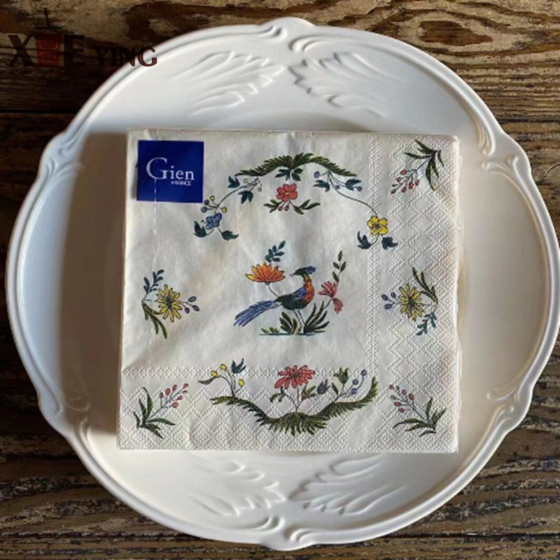 Custom Cocktail Napkins Custom Logo Square Napkins Pure Wood Pulp