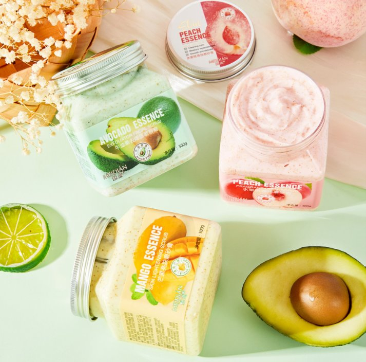Private Label Multiple Flavor Snail Deep Cleansing Gold Mineral Moisturizing Exfoliating Scrub with Fruit Flavor