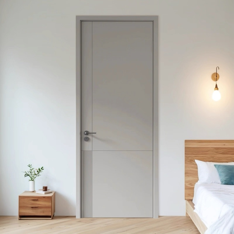 House Interior Acoustic Wooden Door Laminated MDF Wood Entry Room Door for Apartment, Hotel, Hospital, School