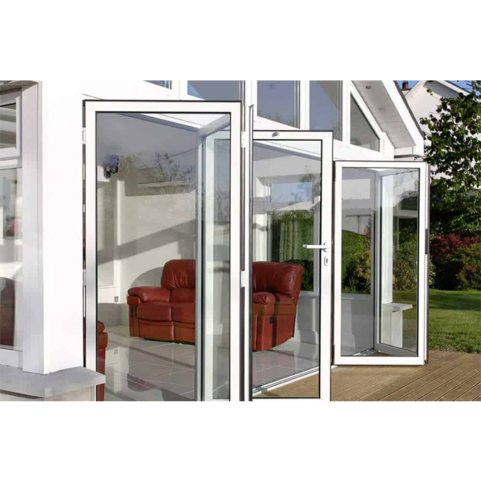Раздвижные алюминиевые двери-гармошка для террасы