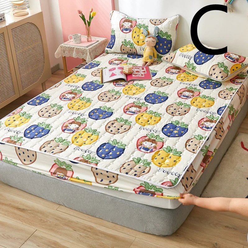 Printed One-Piece Non-Slip Waterproof Fixed Bed Sheet Fitted Sheet Mattress Protector