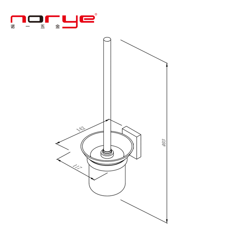 Набор для чистки унитаза со стальным держателем