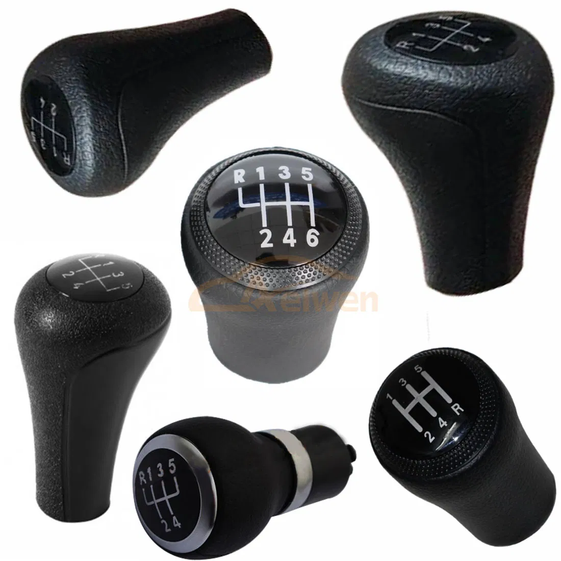 Aelwen Auto Parts 5-Speed Leather Car Gear Shift Knob for Mercedes Benz W211, VW Polo, BMW E30