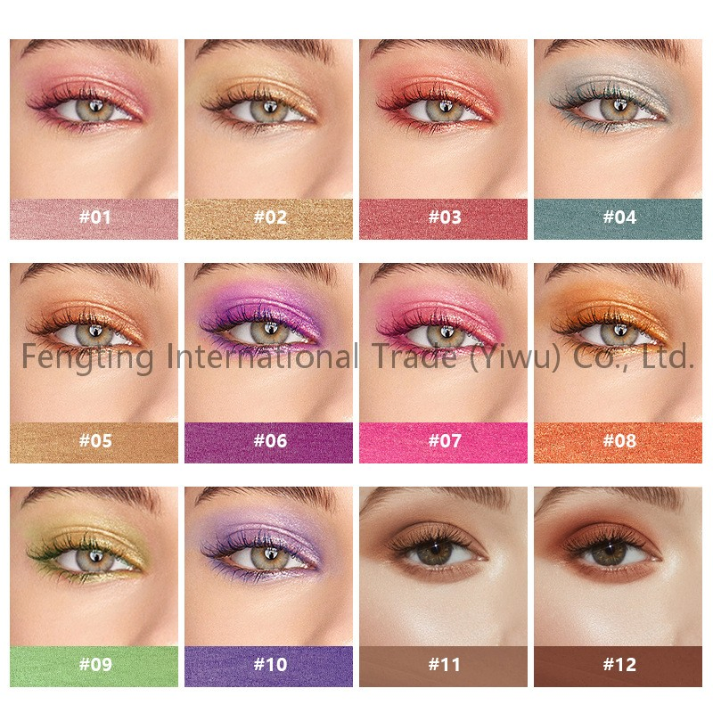 Private Label Shimmer Creamy Eyeshadow High Shine Monochrome Eyeshadow Long-Lasting Vegan Makeup Custom Logo Cosmetics
