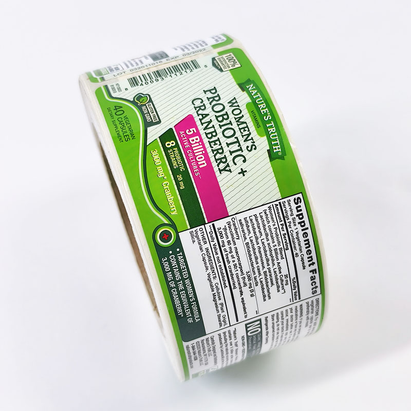 Moisture Resistant Supplement Labels for Long Term Storage