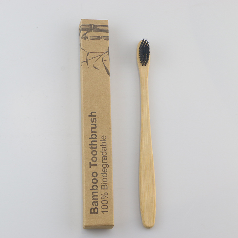Custom Logo 100% Natural Bamboo Toothbrush Organic Eco-Friendly Biodegradable Tooth Brush