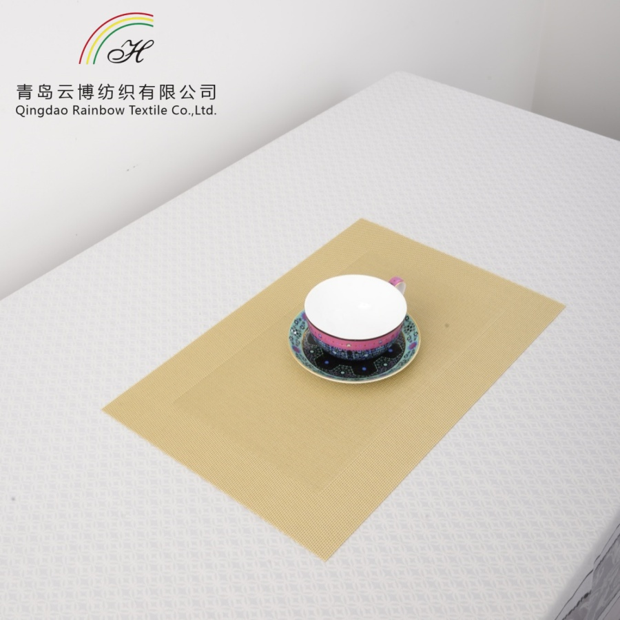 PVC+Polyester Waterproof Non-Slip Insulation Table Mats Placemat Factory Price Kitchen Dining
