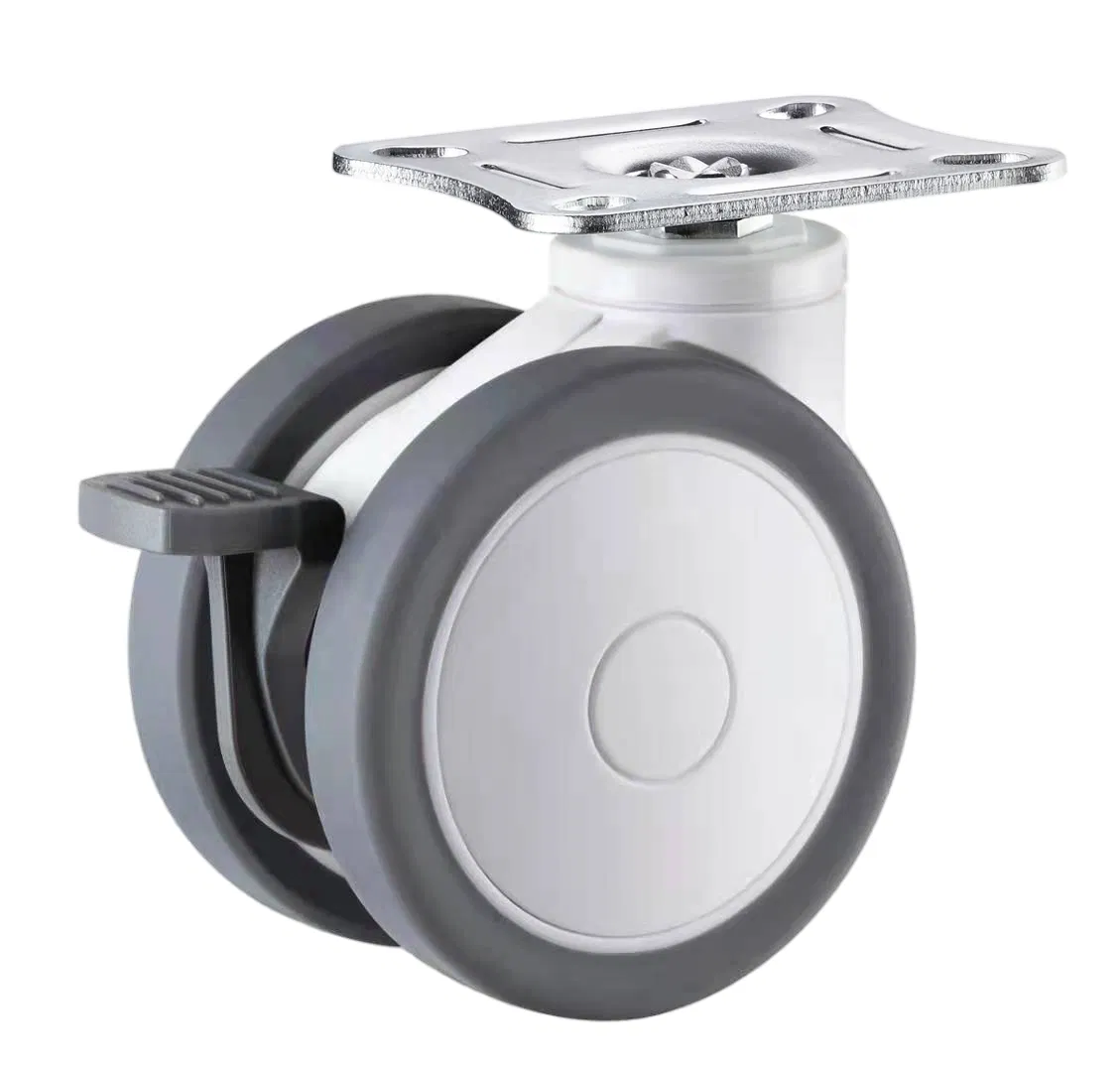 Silent Mobility Eco-Friendly Double Wheel Medical Caster for Healthcare Equipment