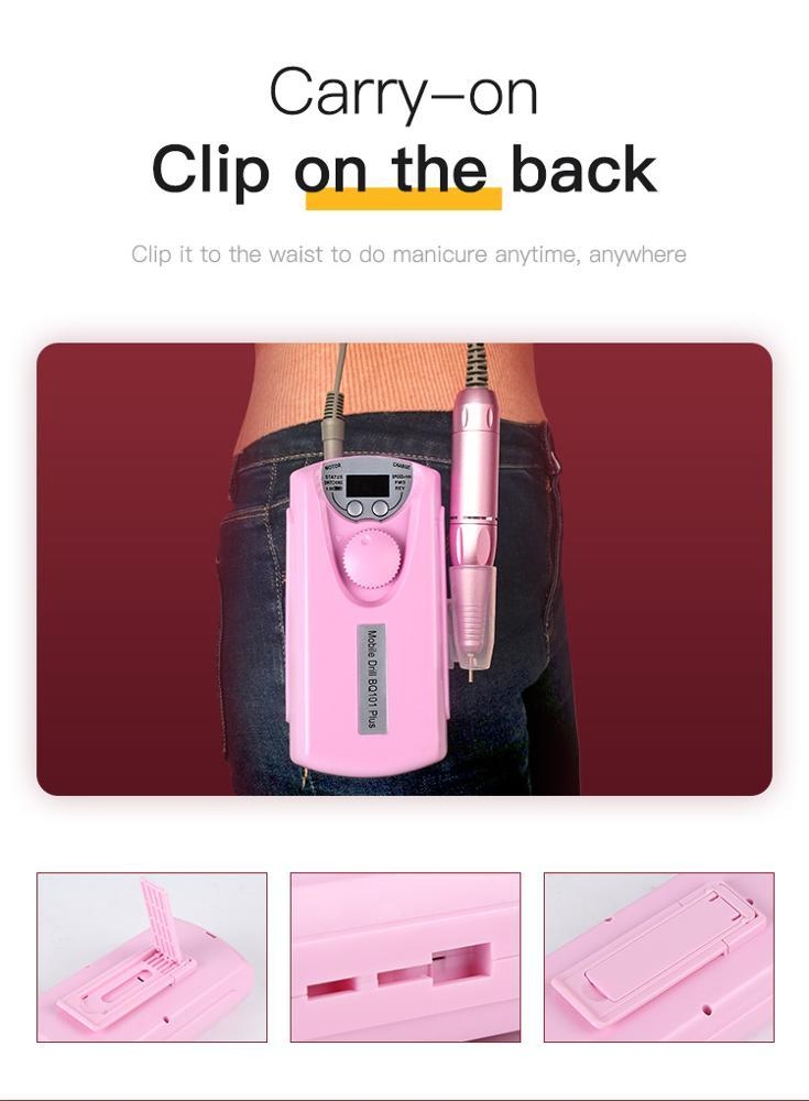 35000rpm Cordless Portable Electric Nail Drill Machine Rechargeable File Nail Drill