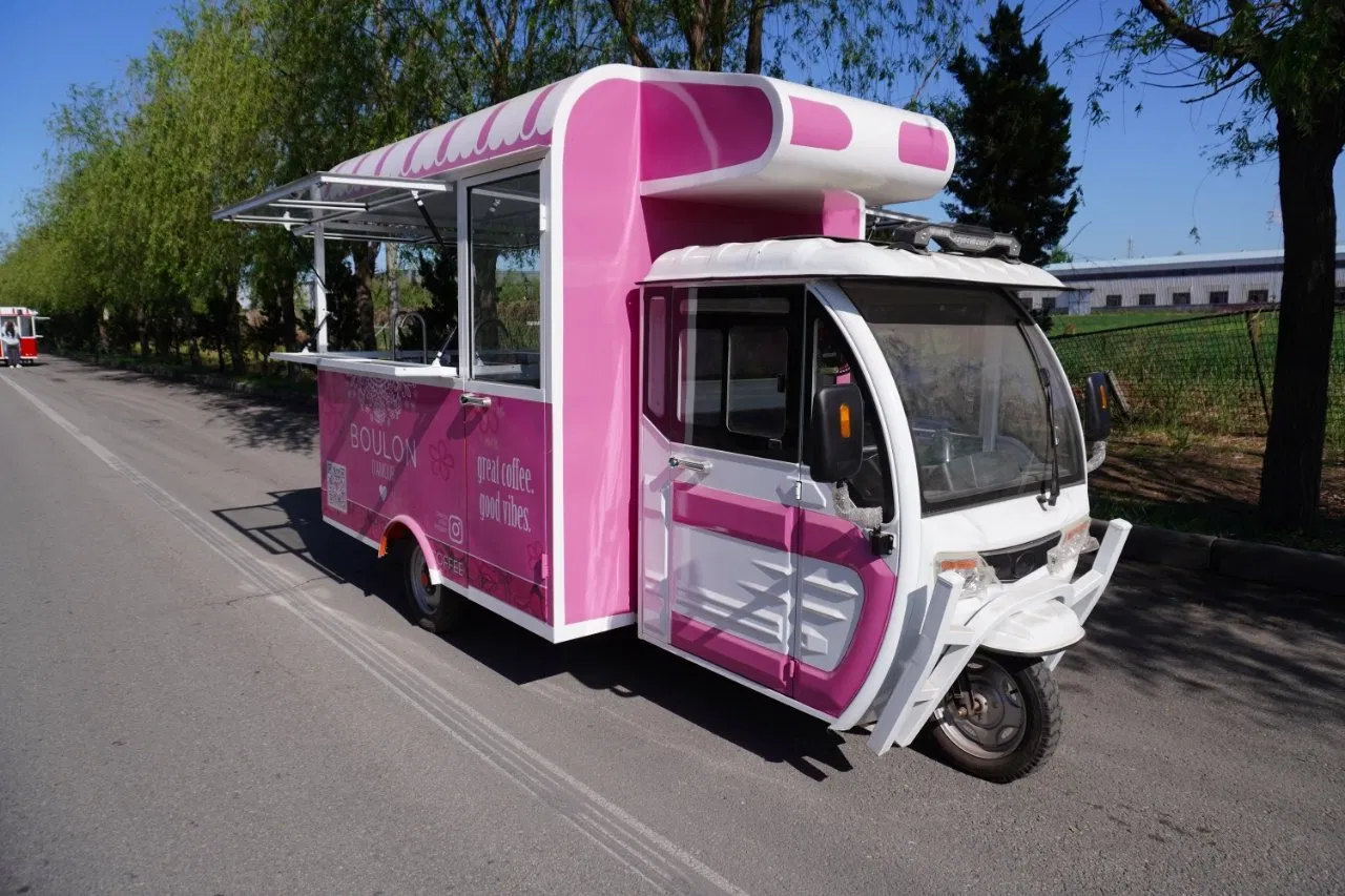 Mobile Multi-Functional Electric Tricycle Three-Wheeled Food Cart for Breakfast Fried Skewers Desserts-for Night Market Stalls