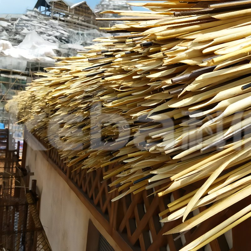 Fireproof Factory Plastic Beach Decoration Thatch Tile for Roof