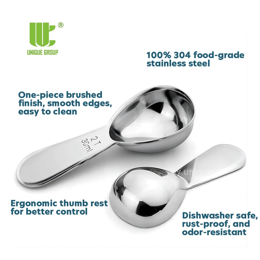 Reusable Coffee Spoon 30ml 2 Tablespoon Stainless Steel Measuring Spoon for Baking Cocoa Flour Dry Ingredient OEM