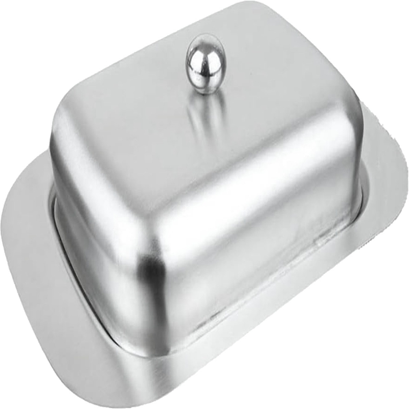 Commercial Kitchenware Food-Grade Stainless Steel Western-Style Cheese Butter Dish with Lid